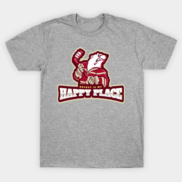 Hockey is my happy place T-Shirt by DnJ Designs